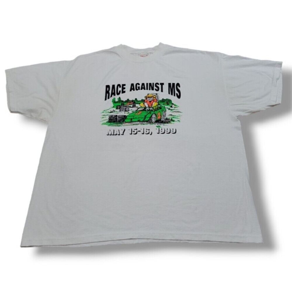 Vintage Hanes Shirt Size XXL Vintage 90s Shirt Race Against MS 1999 Graphic Tee